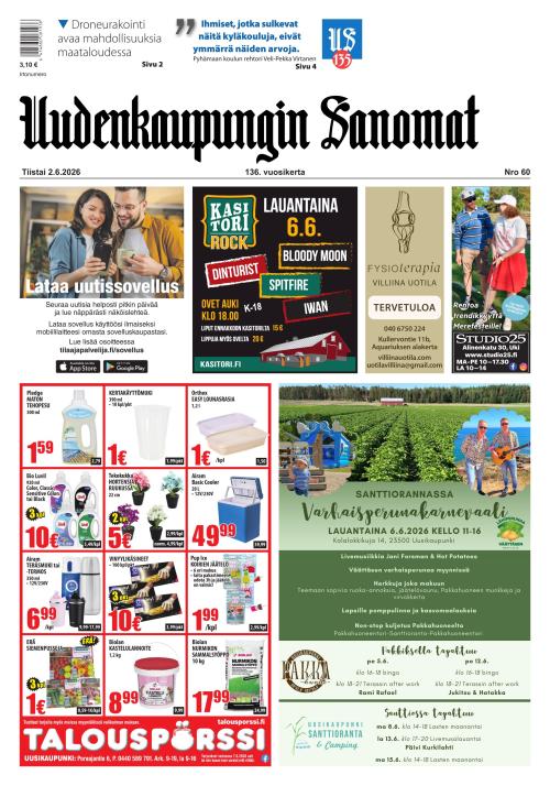 Uudenkaupungin Sanomat 2.6.2026
