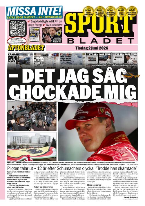Aftonbladet Sportbladet 2.6.2026