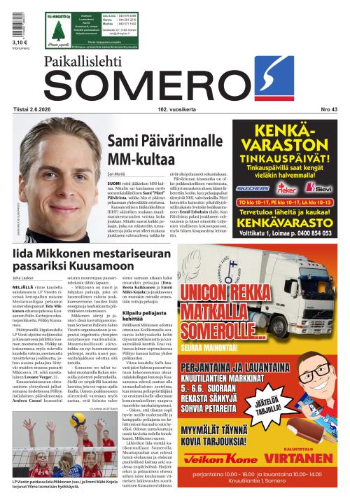 Paikallislehti Somero 2.6.2026