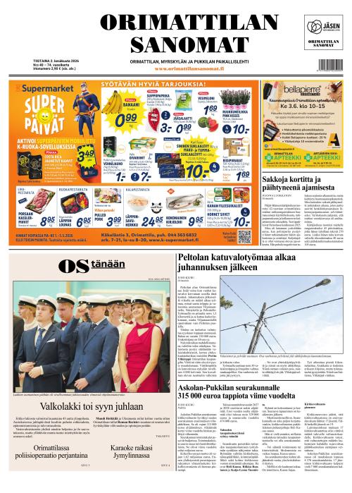 Orimattilan Sanomat 2.6.2026