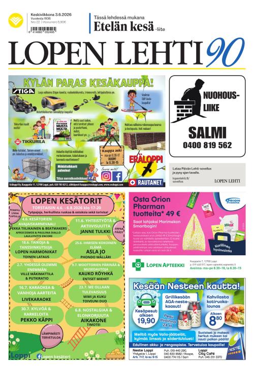 Lopen Lehti 3.6.2026