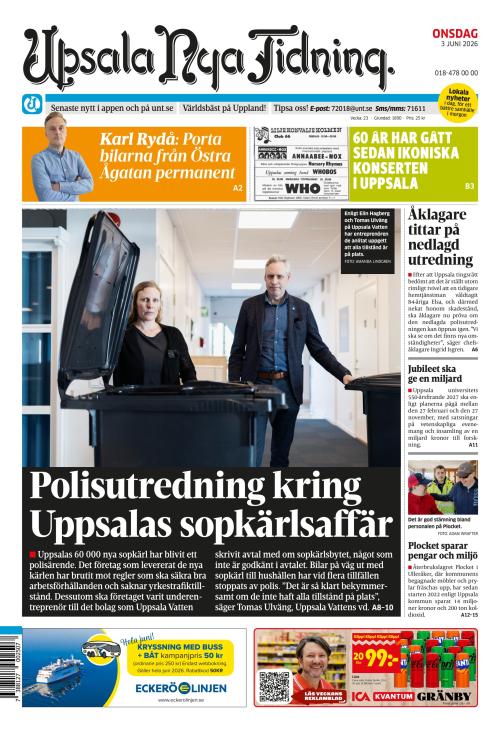 Upsala Nya Tidning 3.6.2026