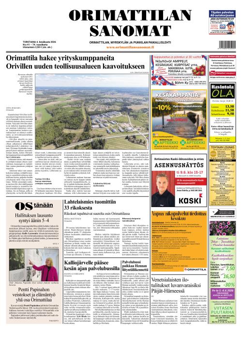Orimattilan Sanomat 4.6.2026