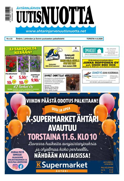 Ähtärinjärven Uutisnuotta 4.6.2026