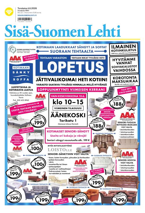 Sisä-Suomen Lehti 4.6.2026