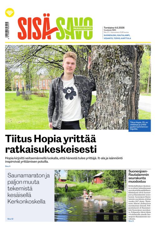 Paikallislehti Sisä-Savo 4.6.2026
