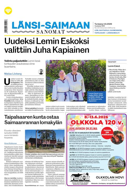 Länsi-Saimaan Sanomat 4.6.2026