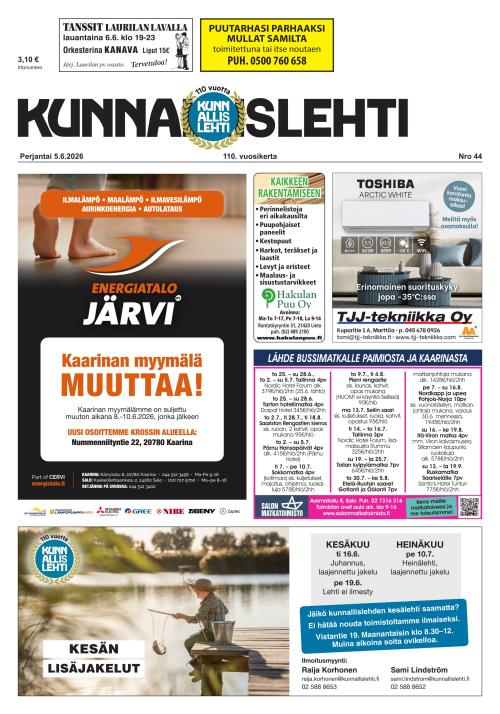 Kunnallislehti Paimio-Sauvo-Kaarina 5.6.2026