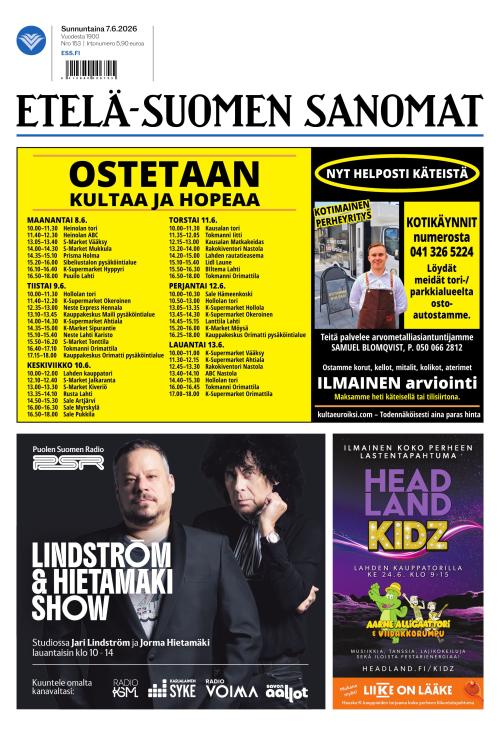 Etelä-Suomen Sanomat 7.6.2026