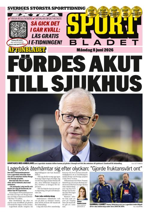 Aftonbladet Sportbladet 8.6.2026