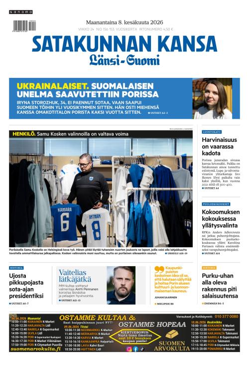Satakunnan Kansa Länsi-Suomi 8.6.2026