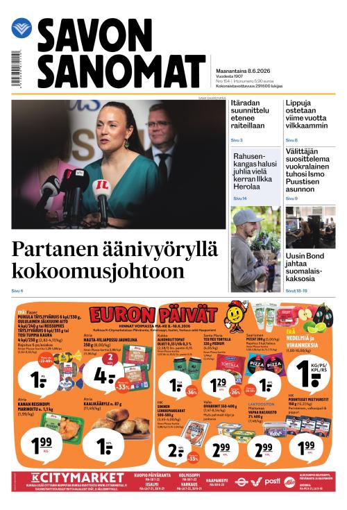 Savon Sanomat 8.6.2026