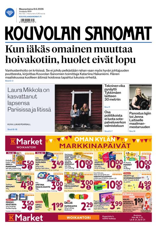 Kouvolan Sanomat 8.6.2026