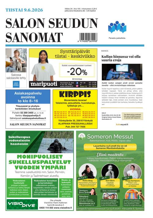 Salon Seudun Sanomat 9.6.2026