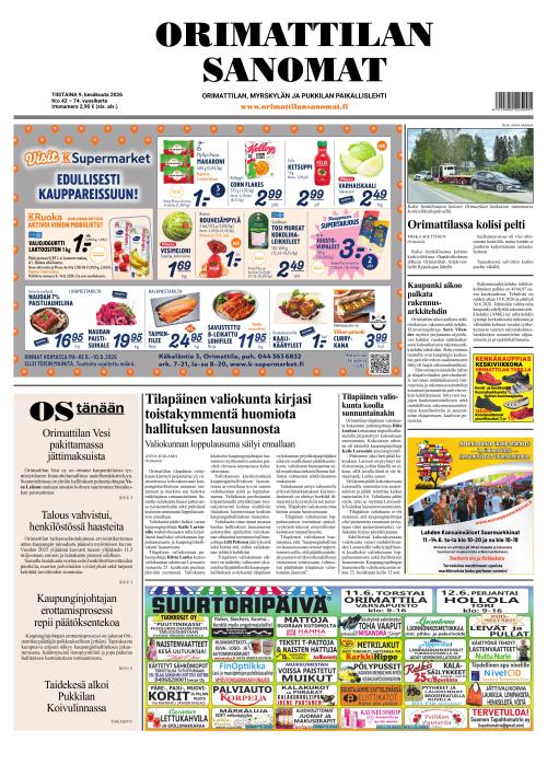 Orimattilan Sanomat 9.6.2026
