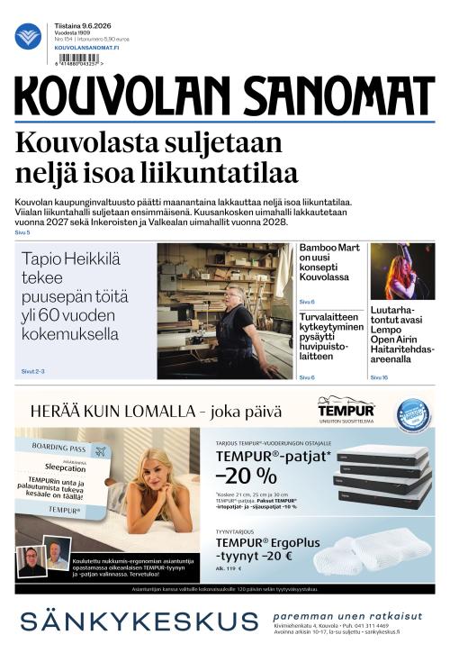Kouvolan Sanomat 9.6.2026
