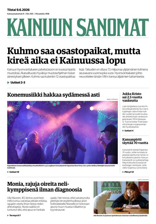 Kainuun Sanomat 9.6.2026