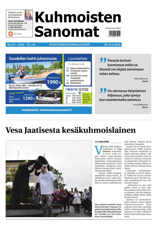 Kuhmoisten Sanomat 24/2026