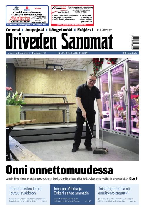Oriveden Sanomat 10.6.2026