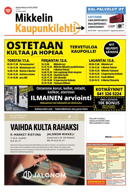 Mikkelin kaupunkilehti 10.6.2026