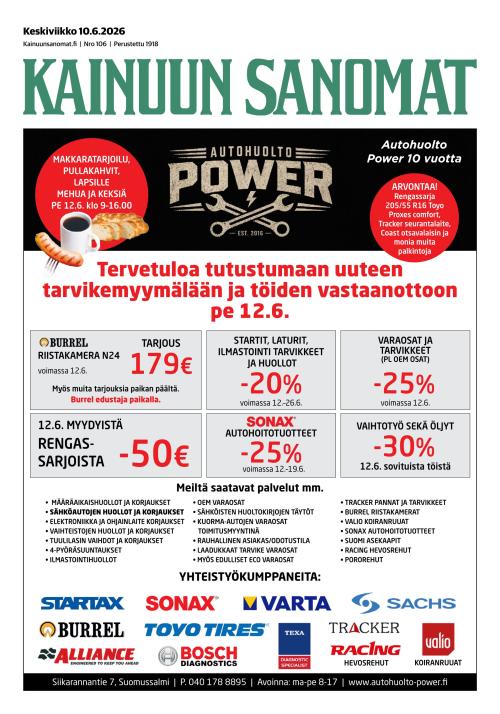 Kainuun Sanomat 10.6.2026