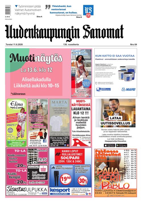 Uudenkaupungin Sanomat 11.6.2026