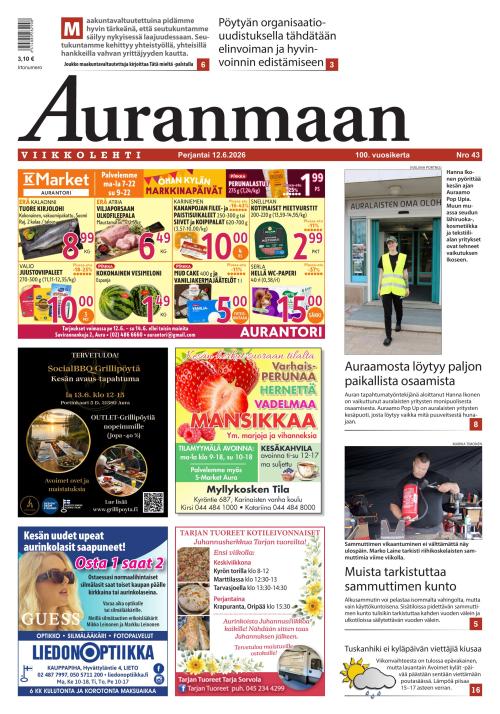 Auranmaan Viikkolehti 12.6.2026