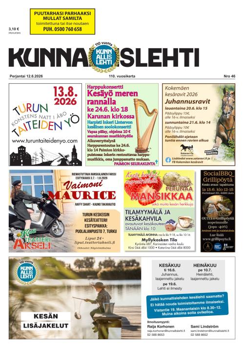 Kunnallislehti Paimio-Sauvo-Kaarina 12.6.2026