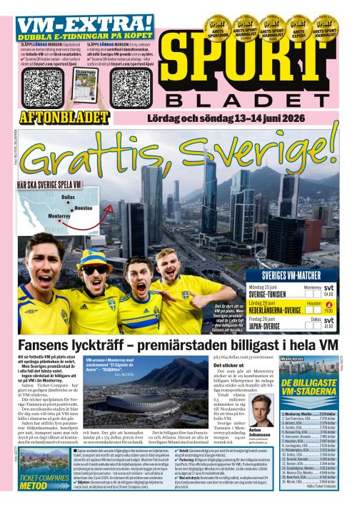 Aftonbladet Sportbladet 13.6.2026