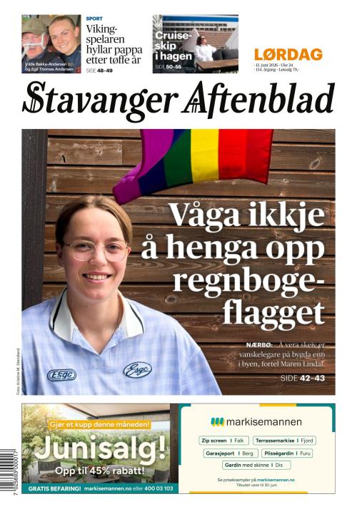 Stavanger Aftenblad 13.6.2026