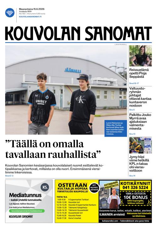 Kouvolan Sanomat 15.6.2026
