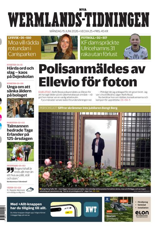 Nya Wermlands-Tidningen 15.6.2026