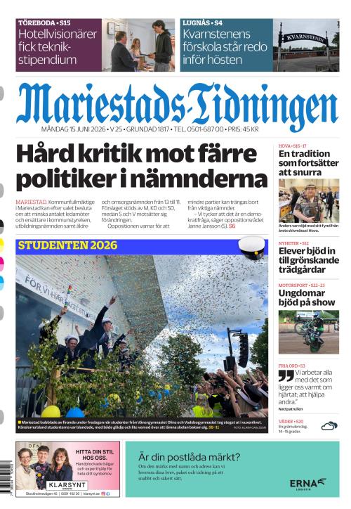 Mariestads-Tidningen 15.6.2026