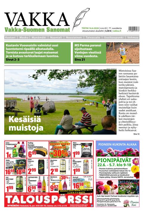 Vakka-Suomen Sanomat 16.6.2026