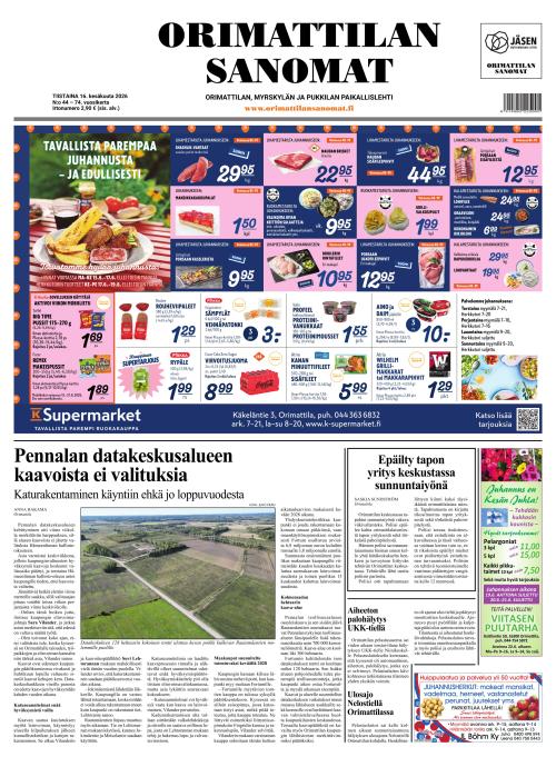 Orimattilan Sanomat 16.6.2026