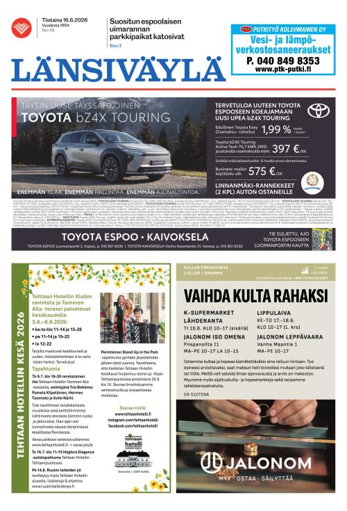Länsiväylä 16.6.2026