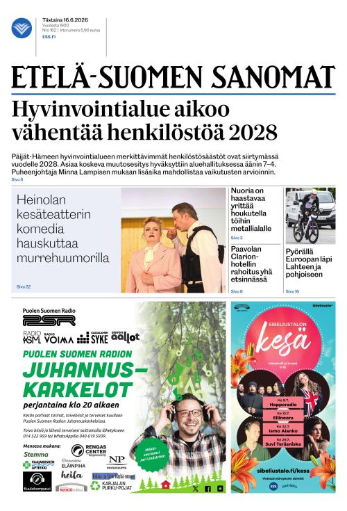 Etelä-Suomen Sanomat 16.6.2026
