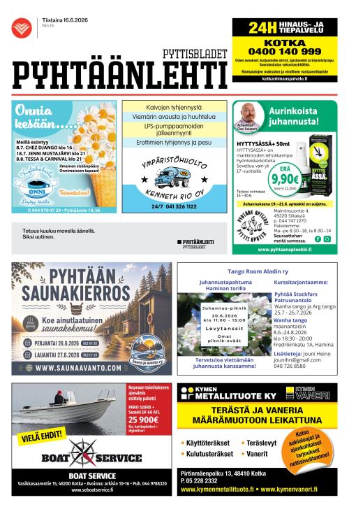 Pyhtäänlehti 16.6.2026