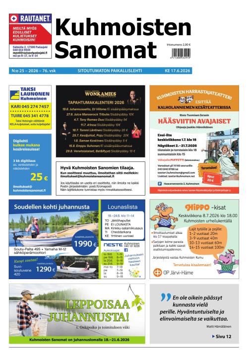 Kuhmoisten Sanomat 25/2026