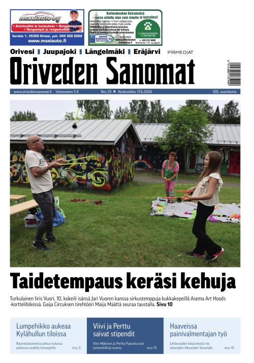 Oriveden Sanomat 17.6.2026