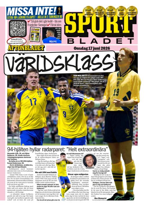 Aftonbladet Sportbladet 17.6.2026
