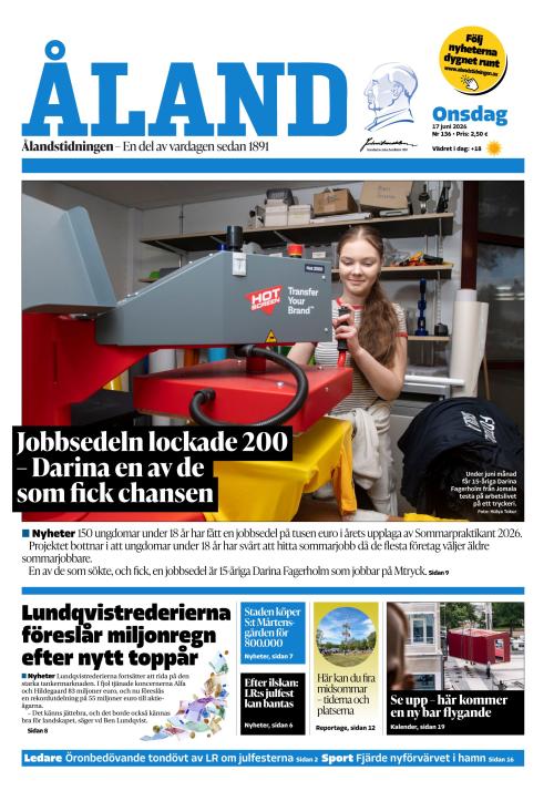 Ålandstidningen 17.6.2026