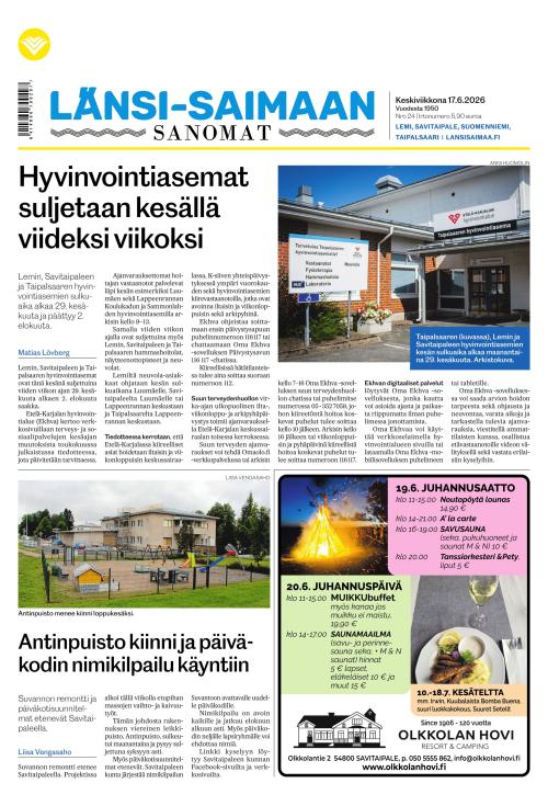 Länsi-Saimaan Sanomat 17.6.2026