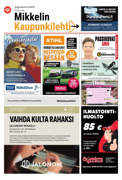 Mikkelin kaupunkilehti 17.6.2026