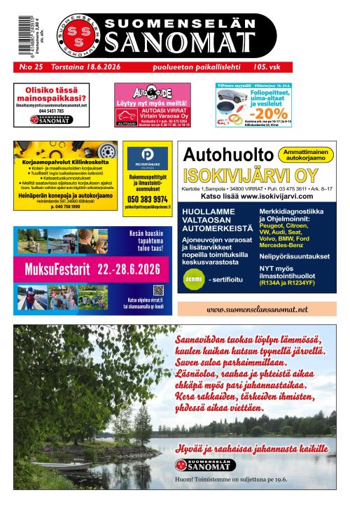 Suomenselän Sanomat 18.6.2026