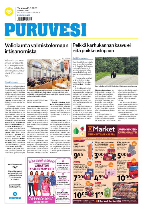 Puruvesi-lehti 18.6.2026