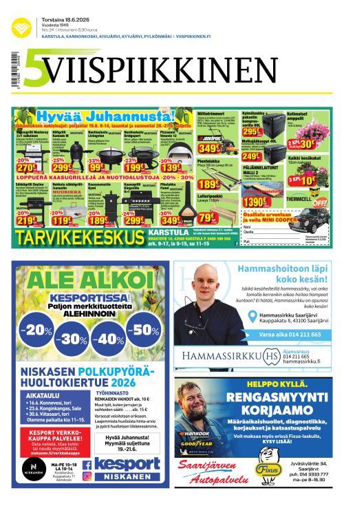 Viispiikkinen 18.6.2026