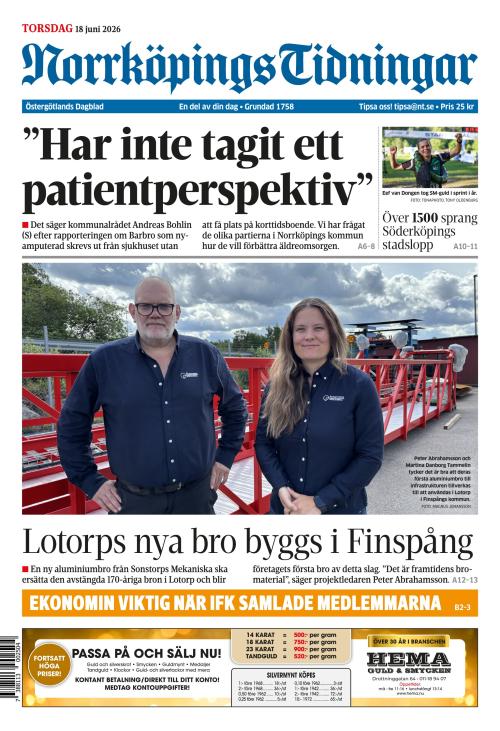 Norrköpings Tidningar 18.6.2026