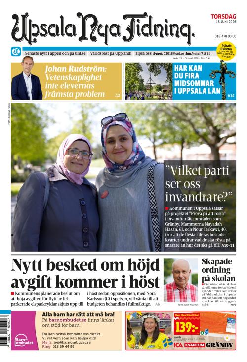 Upsala Nya Tidning 18.6.2026
