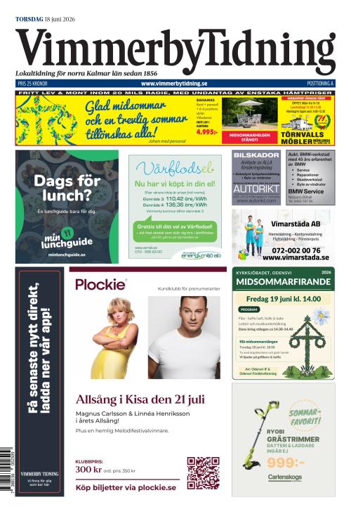 Vimmerby Tidning / Kinda-Posten 18.6.2026